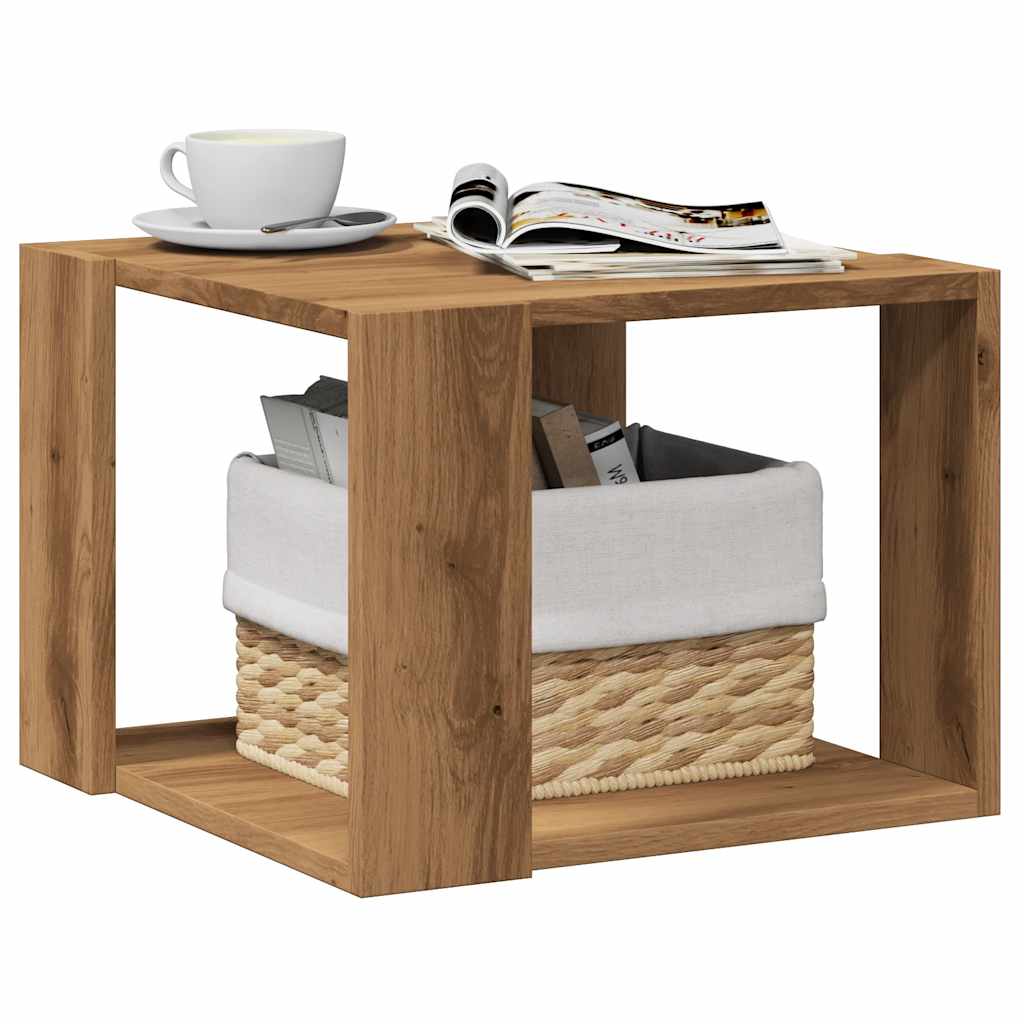 Tavolino Salotto Rovere Artigianale 40x40x30 cm in Truciolato