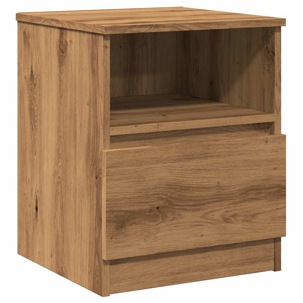 Comodino Rovere Artigianale 40x40x50 cm in Legno Multistrato