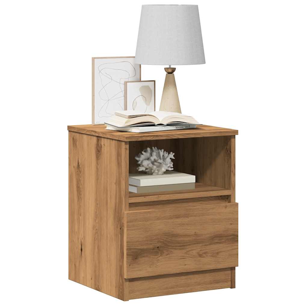 Comodino Rovere Artigianale 40x40x50 cm in Legno Multistrato