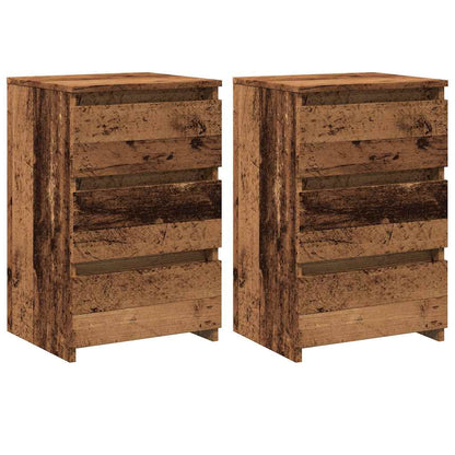 Comodini Legno Antico 2 pz 40x35x62,5 cm in Legno Multistrato
