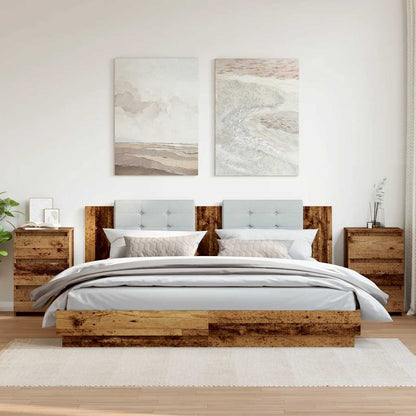 Comodini Legno Antico 2 pz 40x35x62,5 cm in Legno Multistrato
