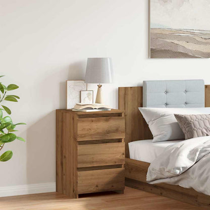 Comodino Rovere Artigianale 40x35x62,5 cm in Legno Multistrato