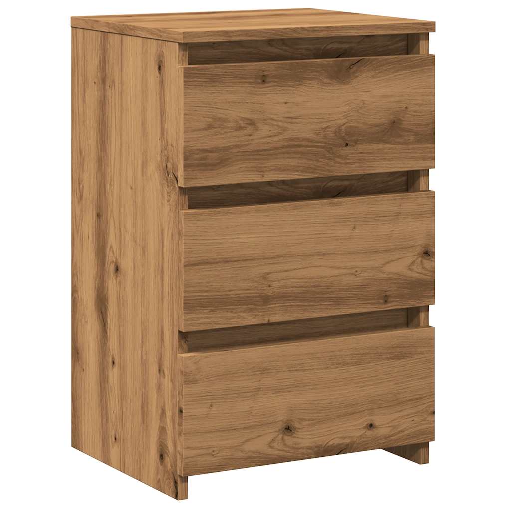 Comodini 2pz Rovere Artigianale 40x35x62,5 cm Legno Multistrato