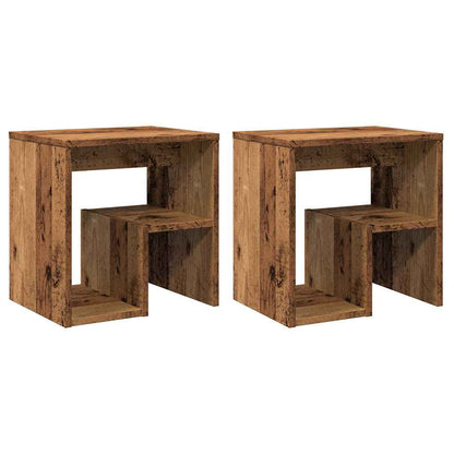 Comodini Legno Antico 2 pz 40x30x40 cm in Legno Multistrato