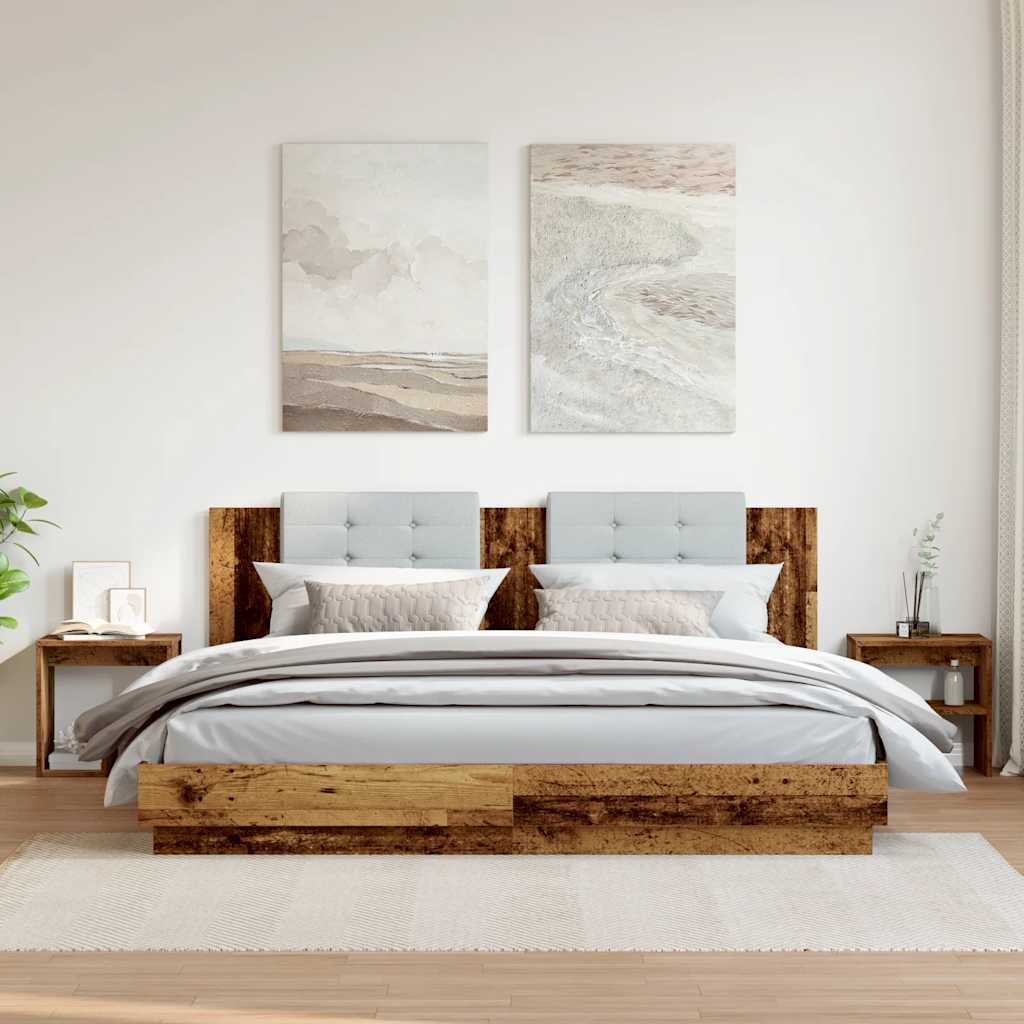 Comodini Legno Antico 2 pz 40x30x40 cm in Legno Multistrato