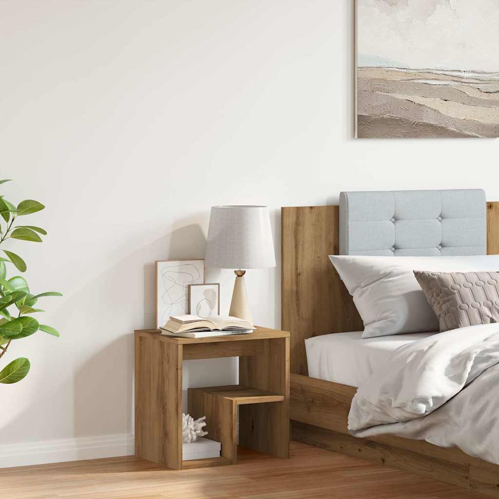 Comodino Rovere Artigianale 40x30x40 cm in Legno Multistrato