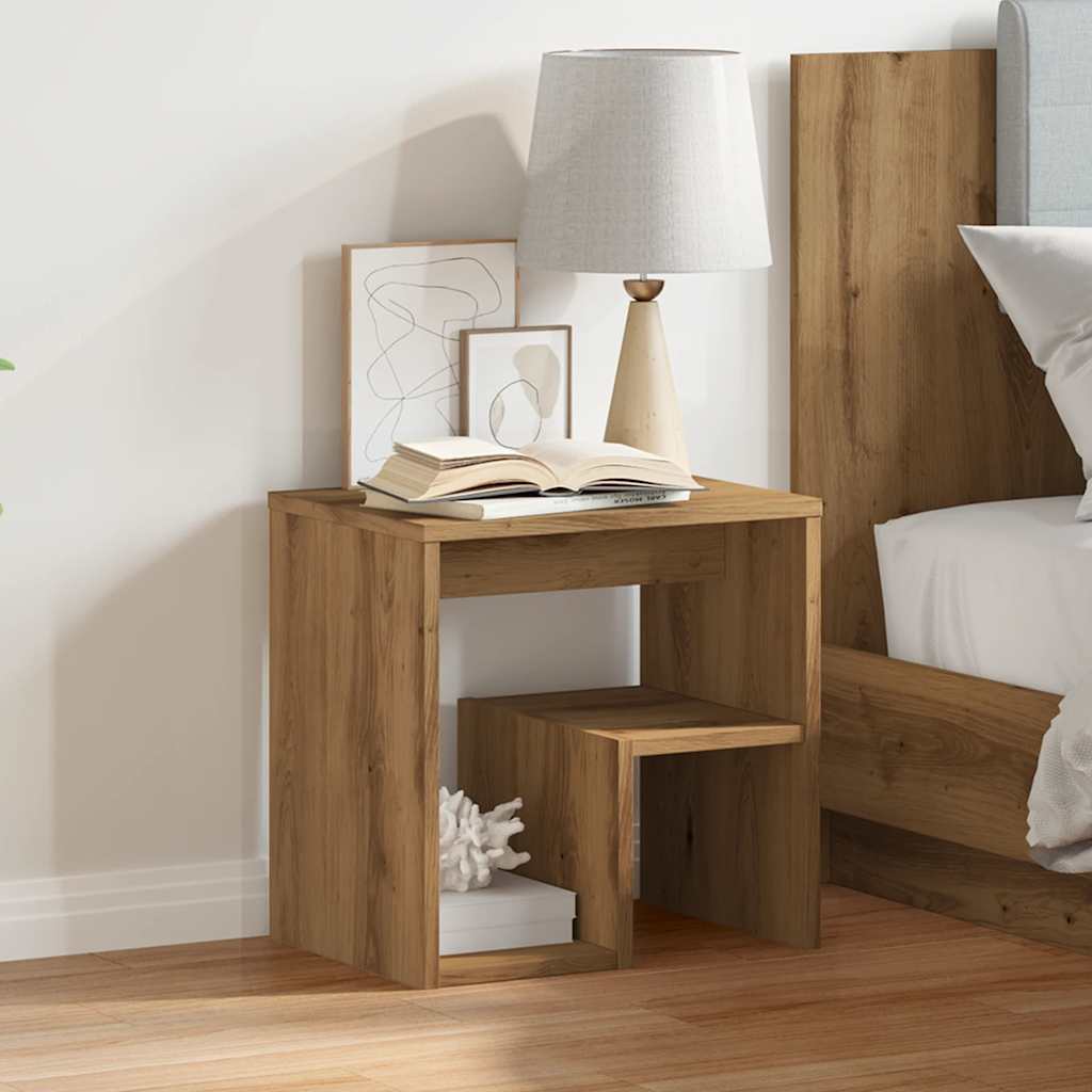 Comodino Rovere Artigianale 40x30x40 cm in Legno Multistrato