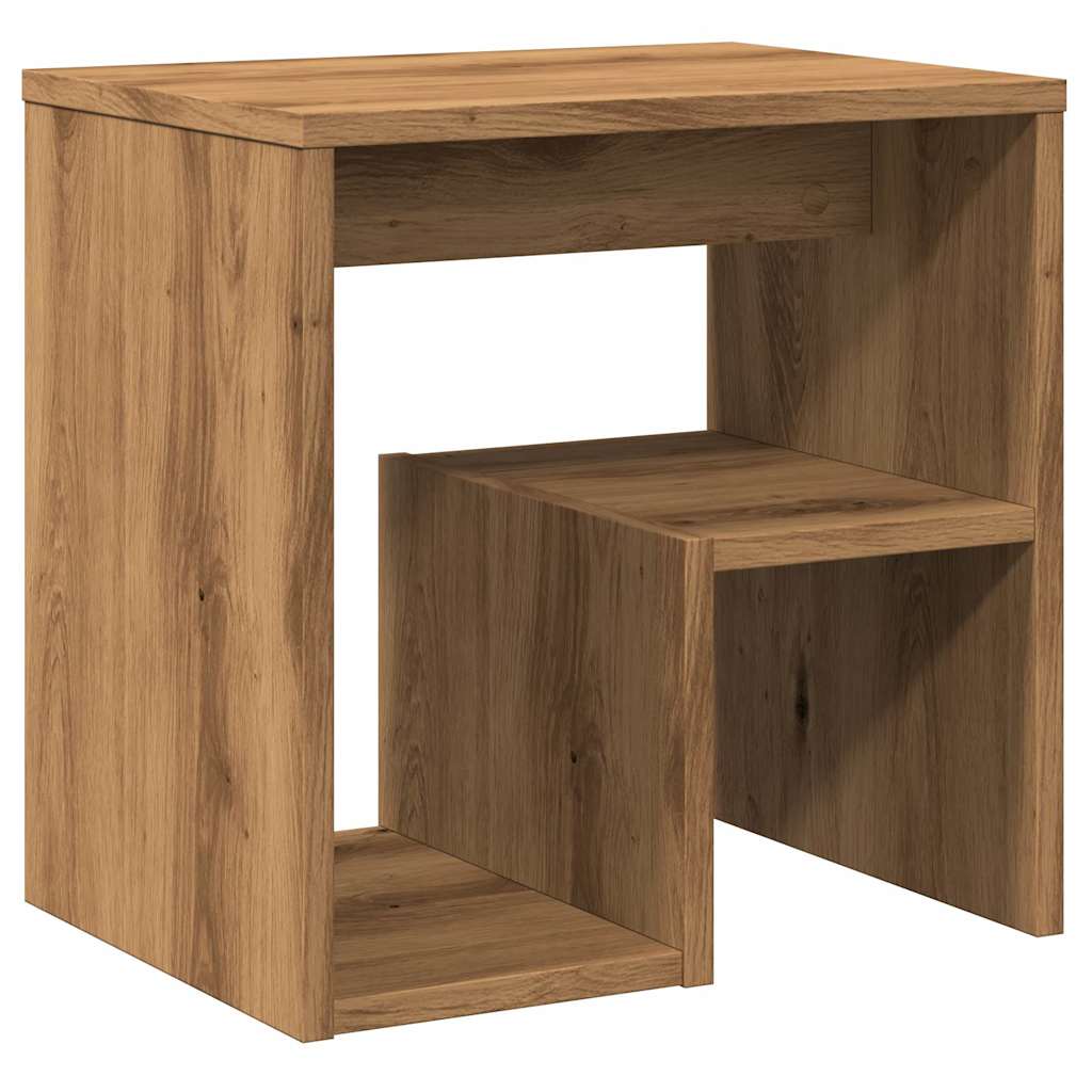 Comodini 2pz Rovere Artigianale 40x30x40 cm in Truciolato