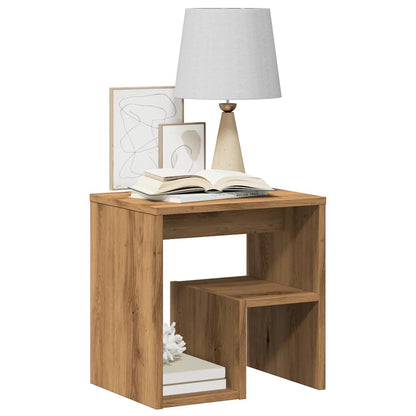 Comodini 2pz Rovere Artigianale 40x30x40 cm in Truciolato