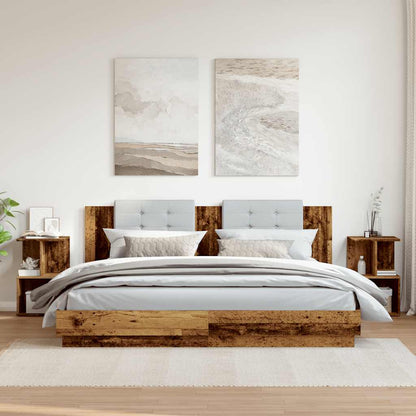 Comodini Legno Vecchio 2 pz 35x35x55 cm in Legno Multistrato