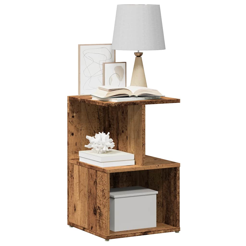 Comodini Legno Vecchio 2 pz 35x35x55 cm in Legno Multistrato