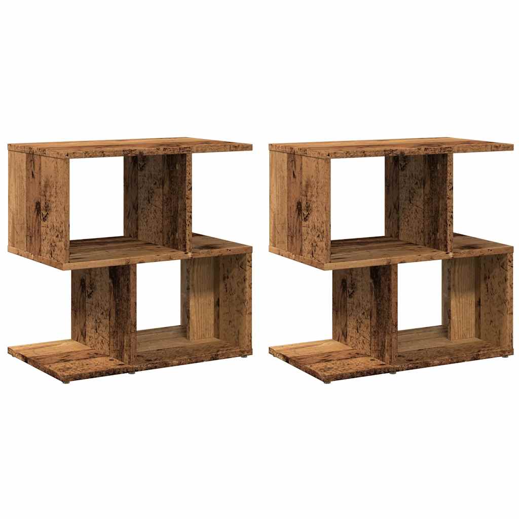 Comodini 2 pz in Legno Vecchio 50x30x51,5 cm Legno Multistrato