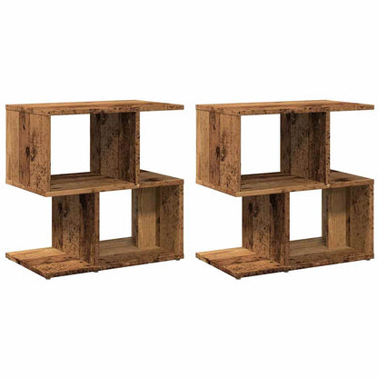 Comodini 2 pz in Legno Vecchio 50x30x51,5 cm Legno Multistrato