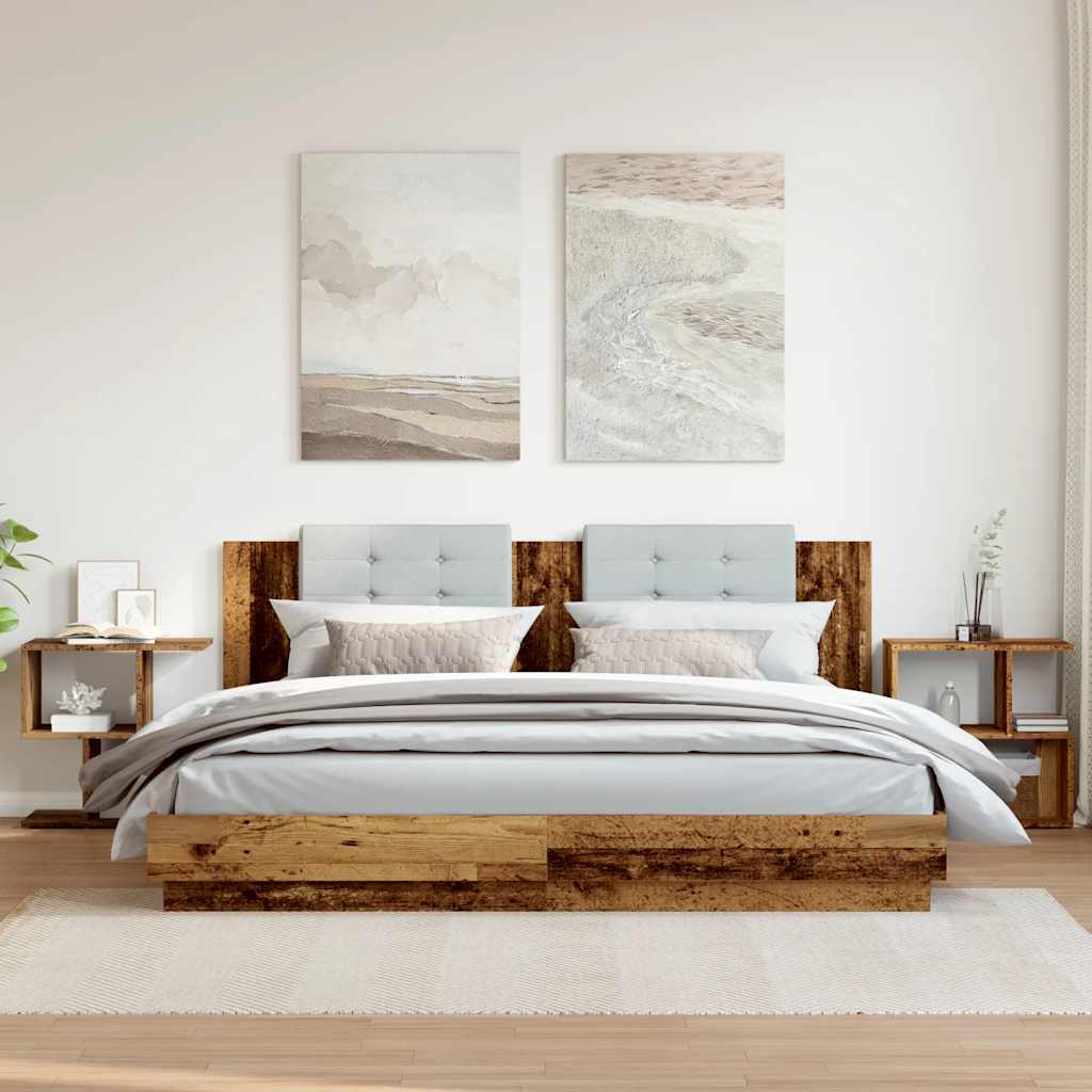 Comodini 2 pz in Legno Vecchio 50x30x51,5 cm Legno Multistrato