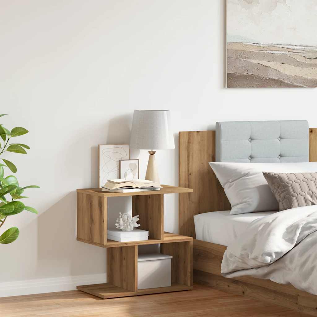 Comodino Rovere Artigianale 50x30x51,5 cm in Legno Multistrato