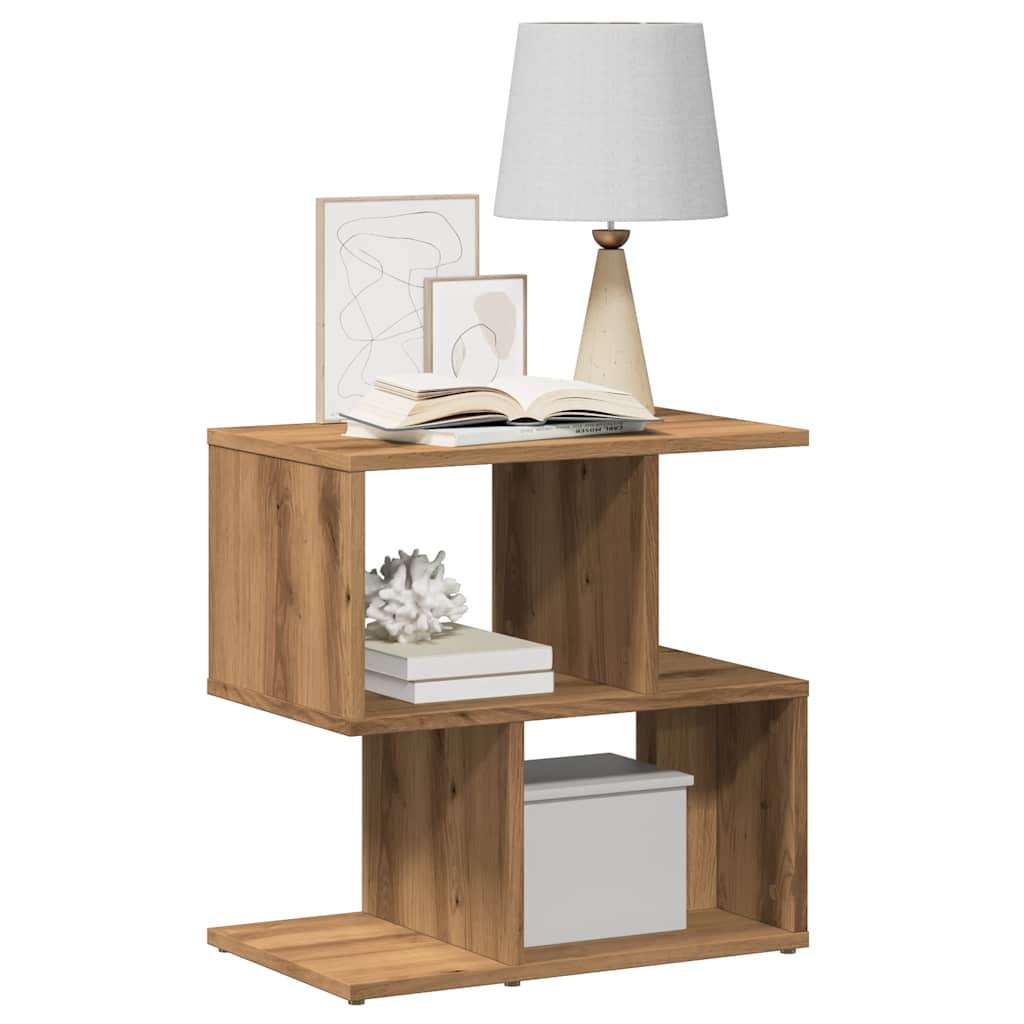 Comodini 2pz Rovere Artigianale 50x30x51,5 cm Legno Multistrato