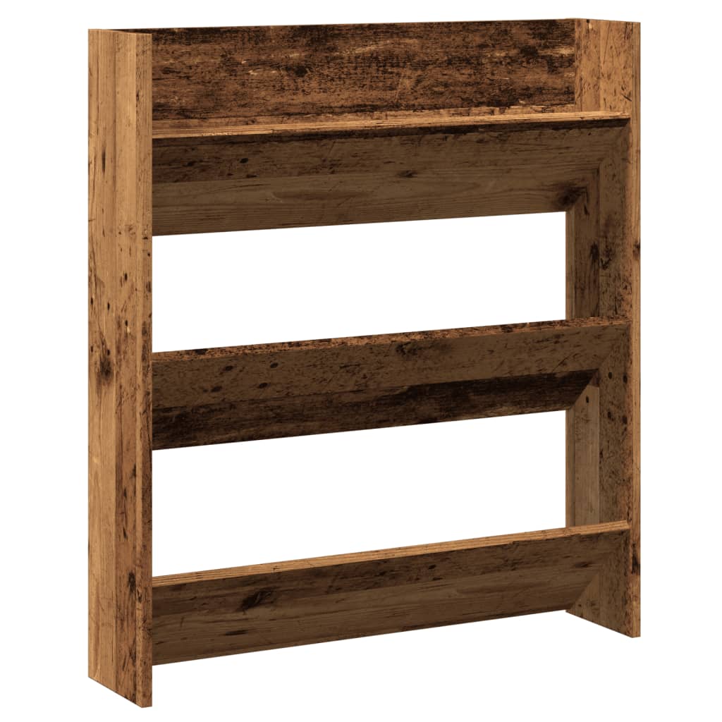 Scarpiera a Muro Legno Antico 80x18x90 cm in Legno Multistrato