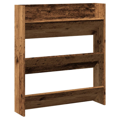 Scarpiera a Muro Legno Antico 80x18x90 cm in Legno Multistrato