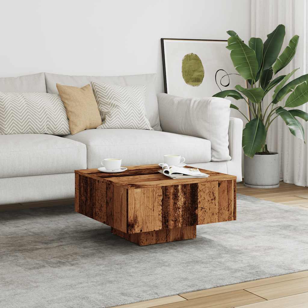 Tavolino Salotto Legno Antico 60x60x31,5 cm Legno Multistrato