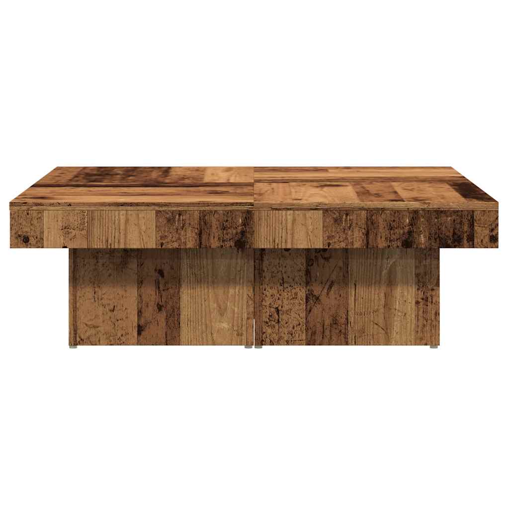 Tavolino da Salotto Legno Antico 90x90x28 cm in Truciolato