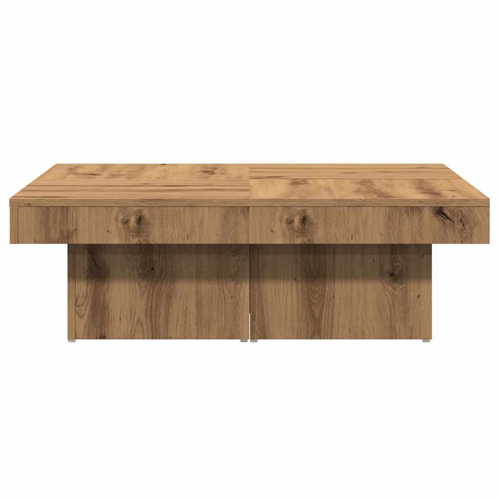 Tavolino da Salotto Rovere Artigianale 90x90x28 cm Truciolato