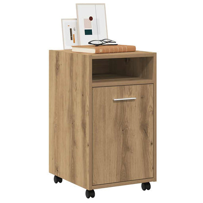 Armadio con Ruote Rovere Artigianale 33x38x60 cm in Truciolato