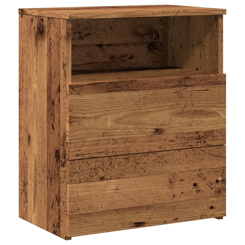 Comodini Legno Antico 2 pz 50x32x60 cm in Legno Multistrato