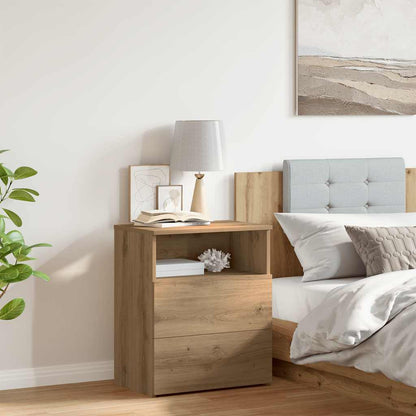 Comodino Rovere Artigianale 50x32x60 cm in Legno Multistrato