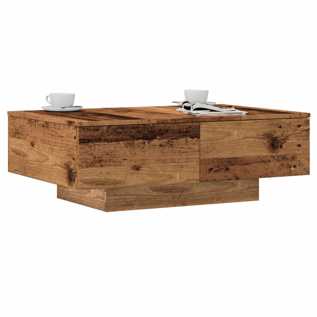 Tavolino da Salotto Legno Antico 90x60x31 cm Legno Multistrato