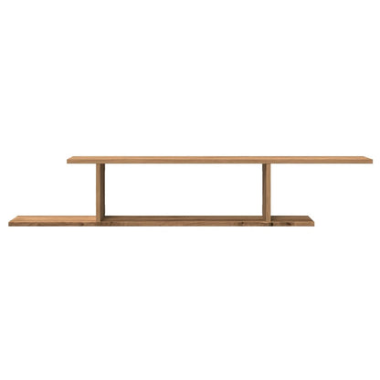 Scaffale TV Parete Rovere Artigianale 125x18x23 cm Truciolato
