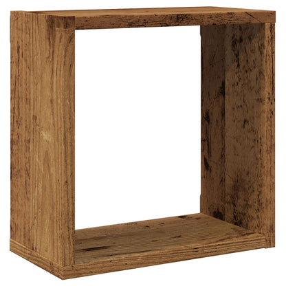 Mensole Parete a Cubo 6 pz Legno Vecchio 30x15x30 cm Truciolato