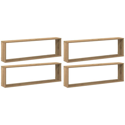 Mensole Parete a Cubo 4 pz Artigianale 100x15x30 cm Truciolato