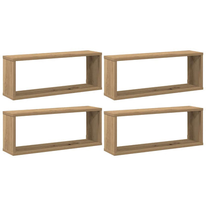 Mensole Parete a Cubo 4 pz Artigianale 30x15x30 cm Truciolato