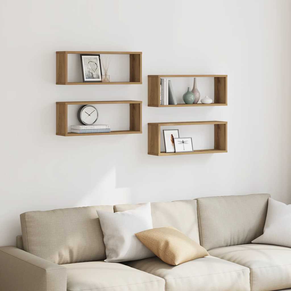 Mensole Parete a Cubo 4 pz Artigianale 30x15x30 cm Truciolato