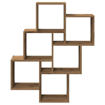 Mensola a Muro a Cubo Artigianale 78x15x93 cm Legno Multistrato