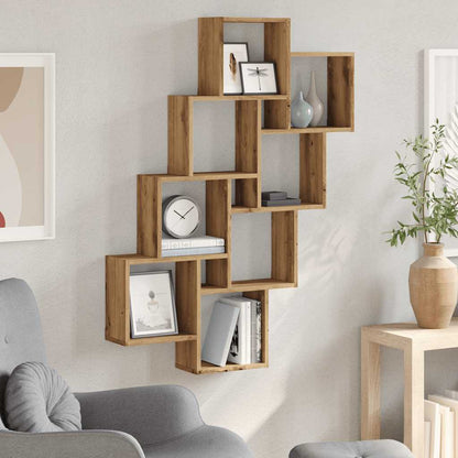 Mensola a Muro Cubo Artigianale 90x15x119,5cm Legno Multistrato