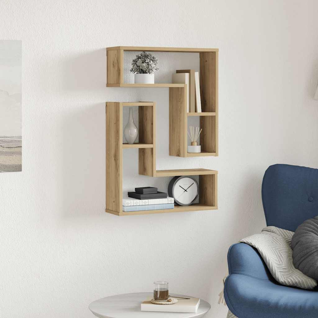 Mensole Parete a Cubo 2 pz Artigianale 50x15x50 cm Truciolato