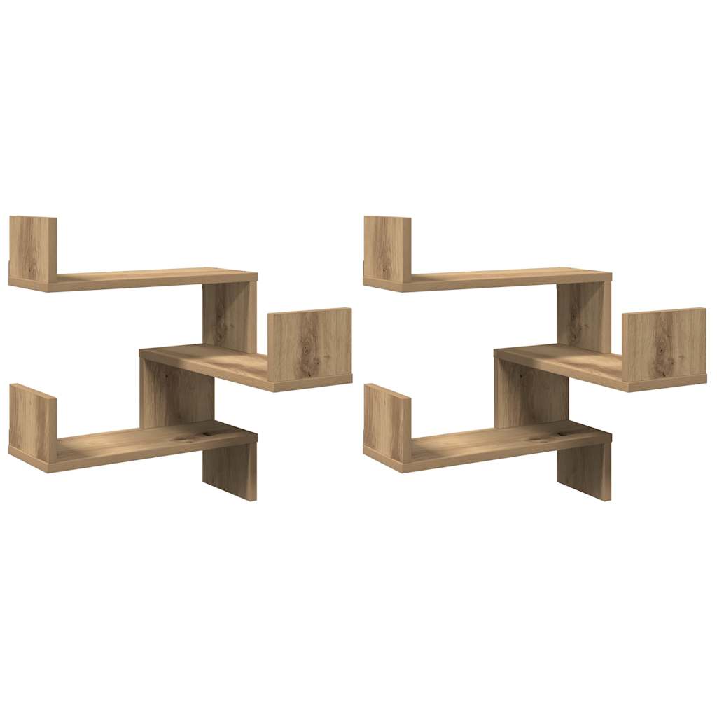 Mensole Angolari 2pz Artigianale 40x40x49,5 cm in Truciolato