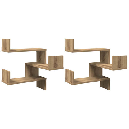 Mensole Angolari 2pz Artigianale 40x40x49,5 cm in Truciolato