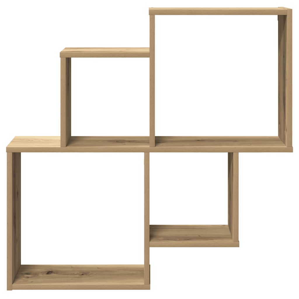 Scaffale a Parete Rovere Artigianale 80x15x78,5 cm Truciolato