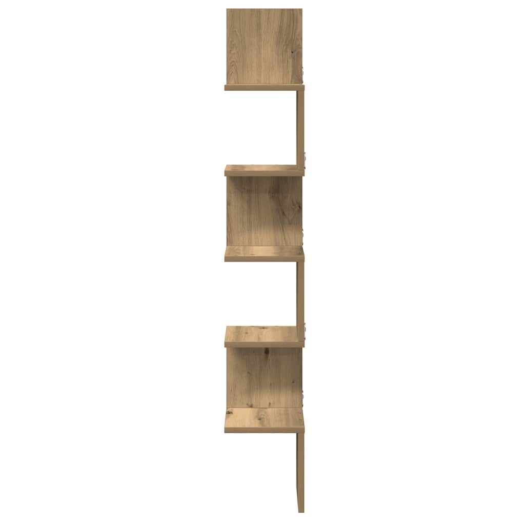 Scaffale Angolare Muro Artigianale 20x20x127,5 cm in Truciolato