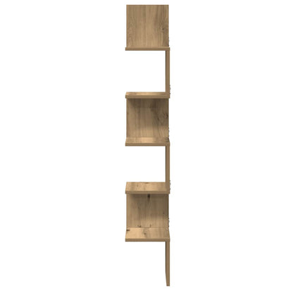 Scaffale Angolare Muro Artigianale 20x20x127,5 cm in Truciolato