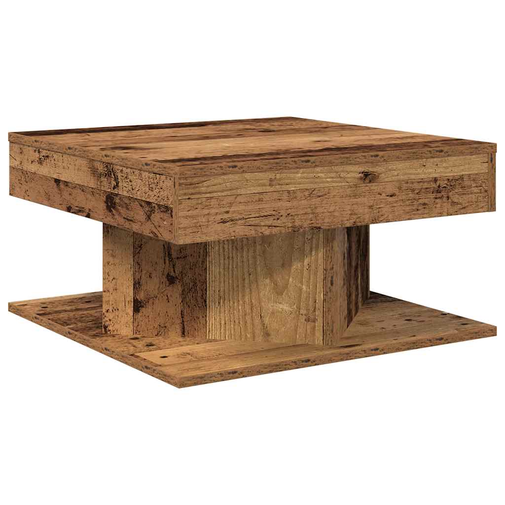 Tavolino da Salotto Legno Antico 55x55x30 cm Legno Multistrato