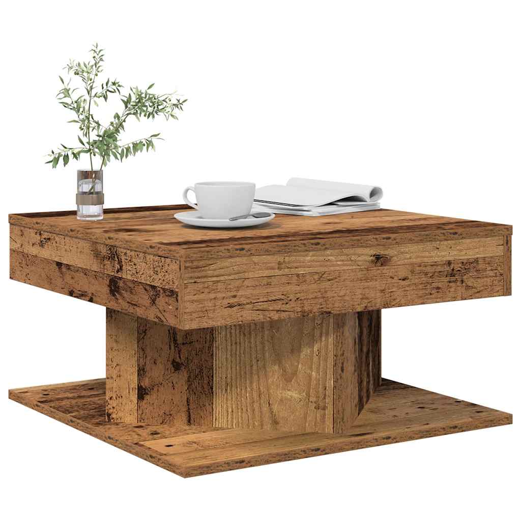 Tavolino da Salotto Legno Antico 55x55x30 cm Legno Multistrato