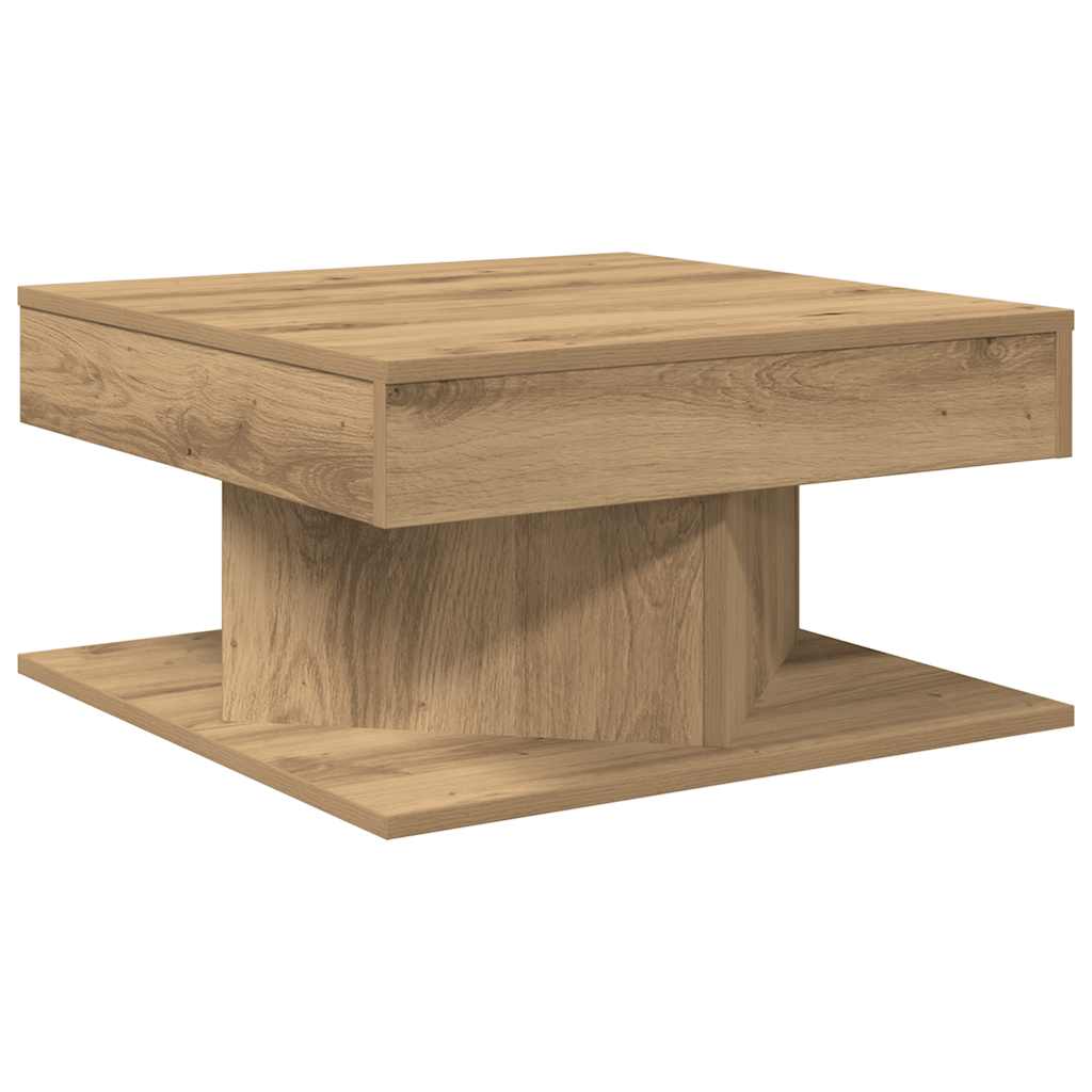Tavolino Salotto Rovere Artigianale 55x55x30 cm in Truciolato