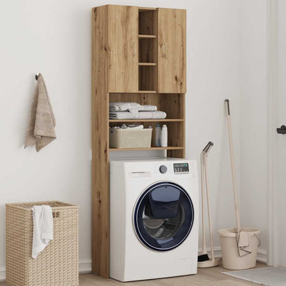 Mobile per Lavatrice Rovere Artigianale 64x25,5x190 cm
