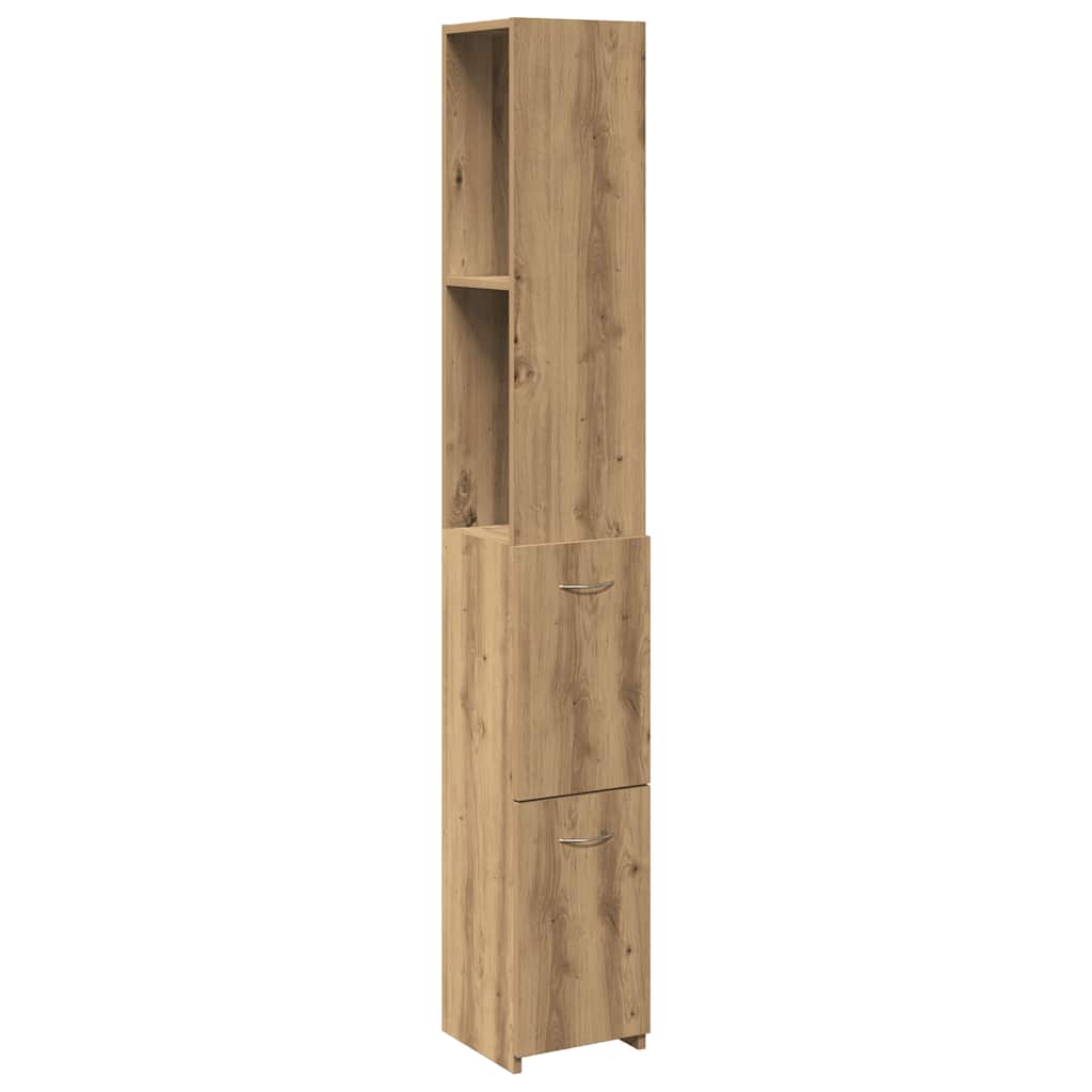Armadietto Bagno Rovere 25x25x170 cm Legno Multistrato
