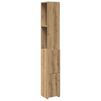 Armadietto Bagno Rovere 25x25x170 cm Legno Multistrato