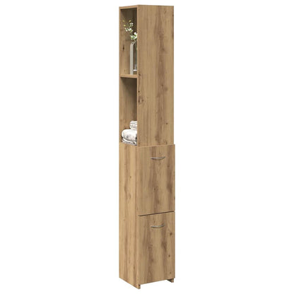 Armadietto Bagno Rovere 25x25x170 cm Legno Multistrato
