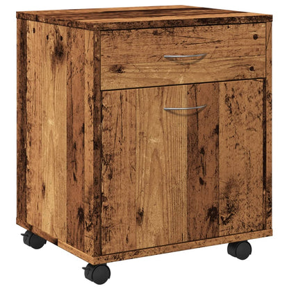 Armadietto con Ruote Legno Antico 45x38x54 cm Legno Multistrato